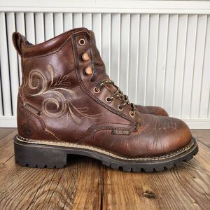 Justin Gypsy Steel Toe Womens Sz 9.5B Brown Waterproof Leather Work Boots WKL985